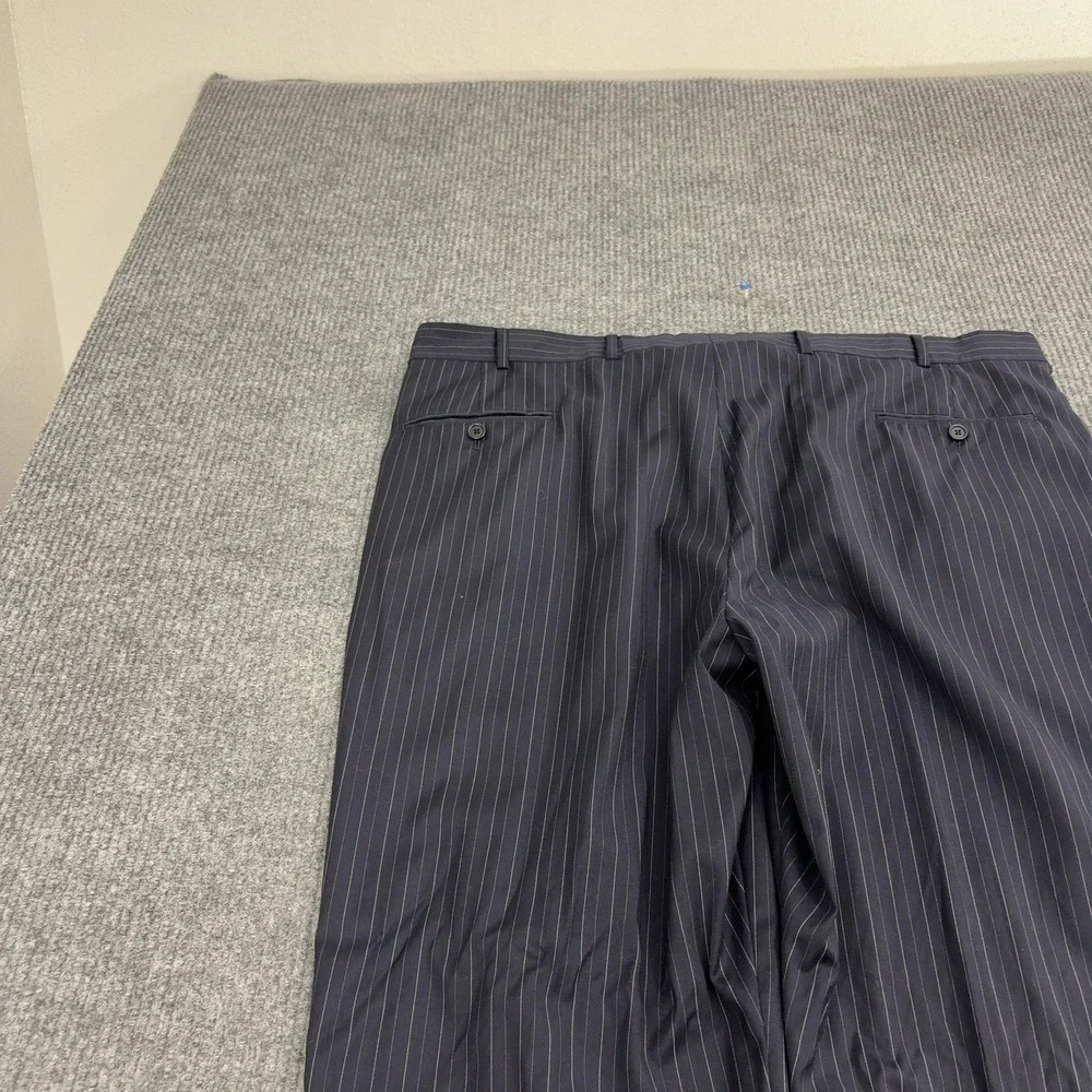 Brooks Brothers Suit Mens 48R 43W Navy Wool Pinstripe 1818 Madison Saxxon USA